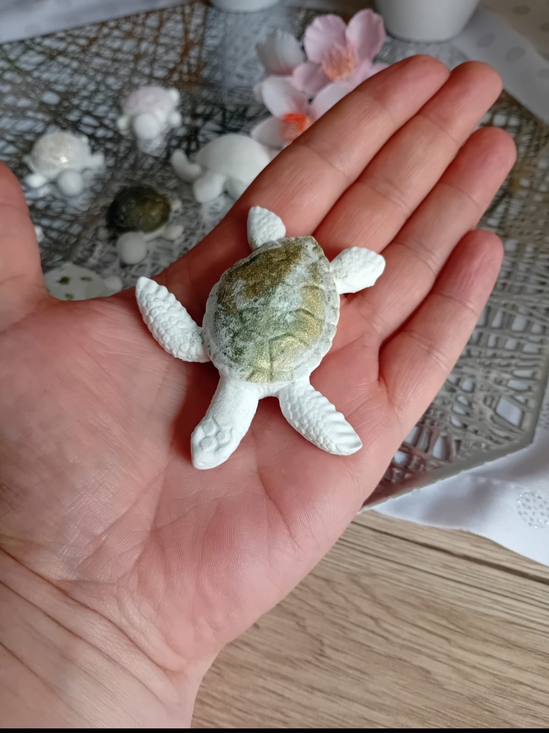 ​auf Anfrage  Magische Magnet Gips-Schildkröten (Handarbeit) – Bild 3