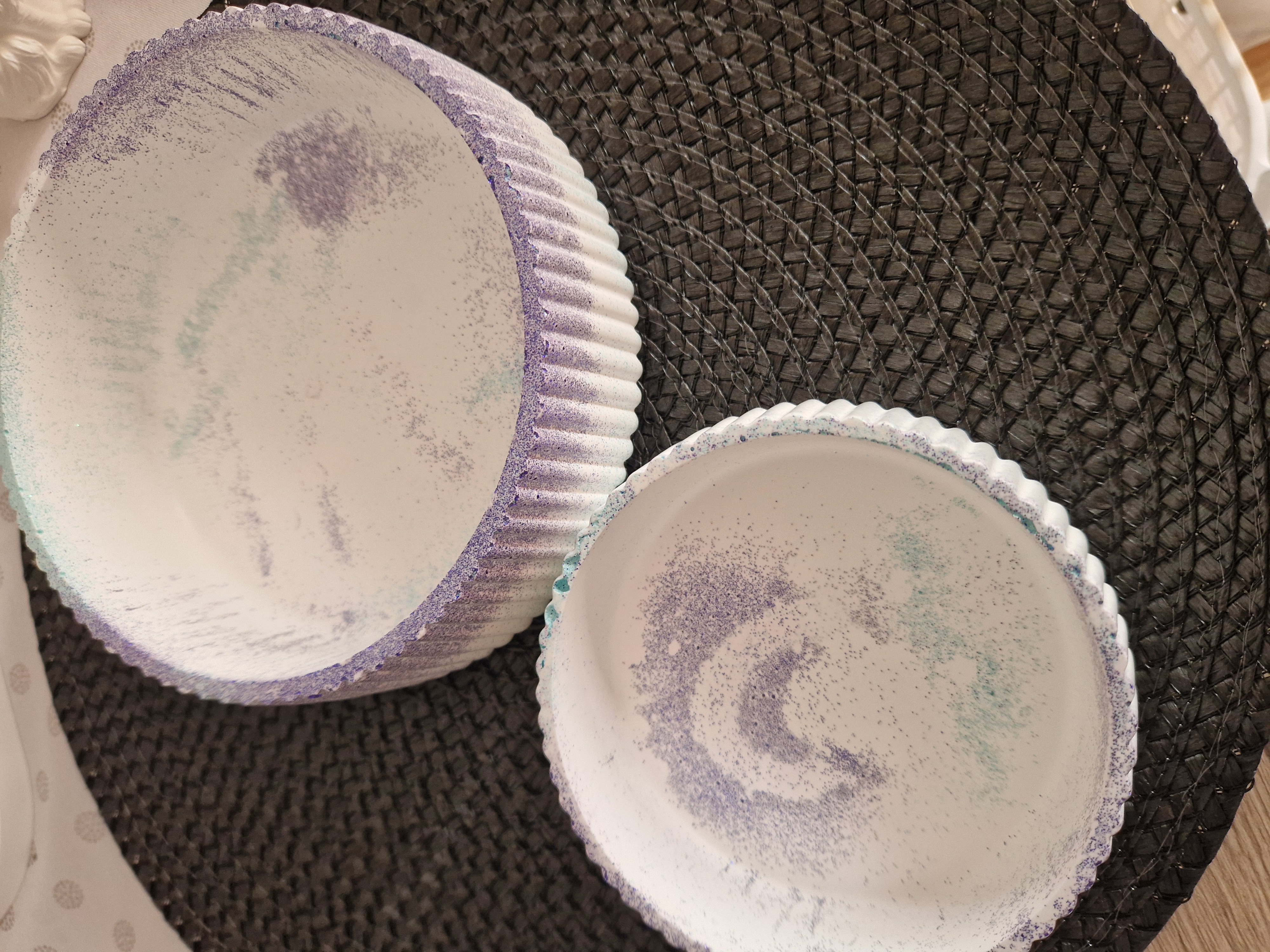 ​Handgemachtes Blaues Glitzer-Schalen-Set – Bild 3